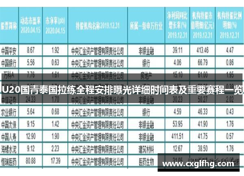 U20国青泰国拉练全程安排曝光详细时间表及重要赛程一览