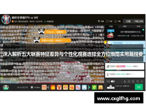 深入解析五大联赛特征差异与个性化观赛选择全方位指南实用篇提要 深入解析五大联赛特征差异与个性化观赛选择全方位指南实用篇提要